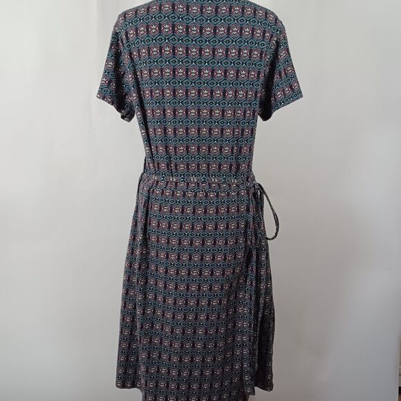 Pact Organic Cotton Wrap Dress XL Soft Casual Sustainable Office Eco Friendly - Picture 3 of 8